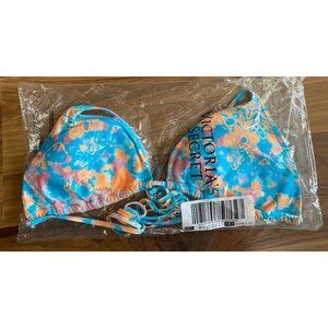 Victorias Secret Triangle Bikini Top Tie-Dye Print Halter Straps Womens Swimwear